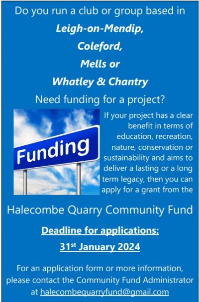 Poster for Halecombe Quarry Community Fund